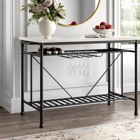 Kitchen Island w/Marble Top - Picture 3 of 5